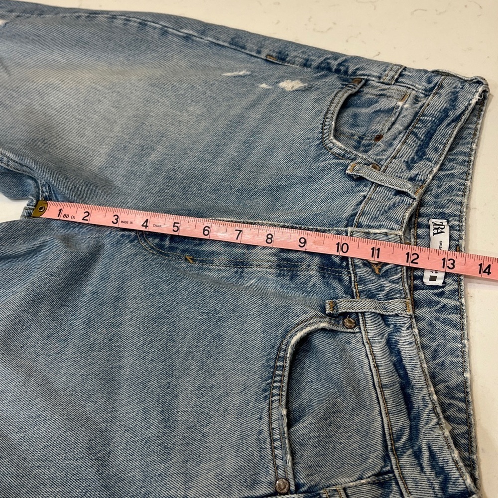 Zara Light Blue Distressed Denim Jeans Size 6 - Picture 8 of 11
